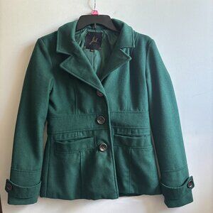 Jack by BB Dakota Forest Green Wool Blend Hooded Peacoat – Women’s Small